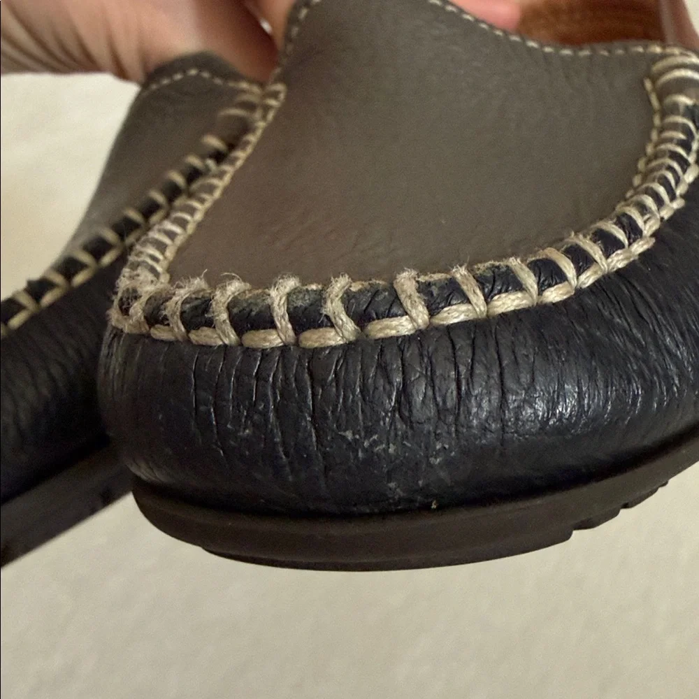 Atlanta Mocassin | Handmade Pebbled Leather Loafers Gray/Blue/Brown EU 30/US 13